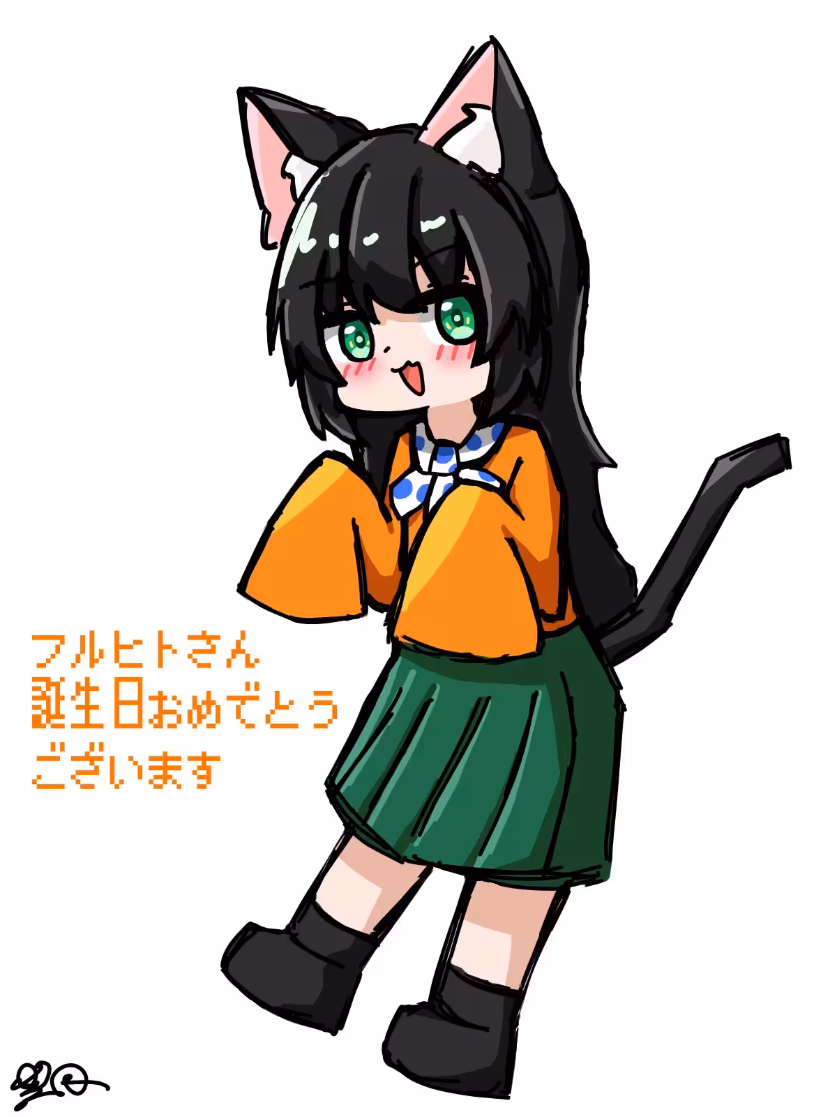 オリジナルキャラクターの資料用のイラストレーション画像